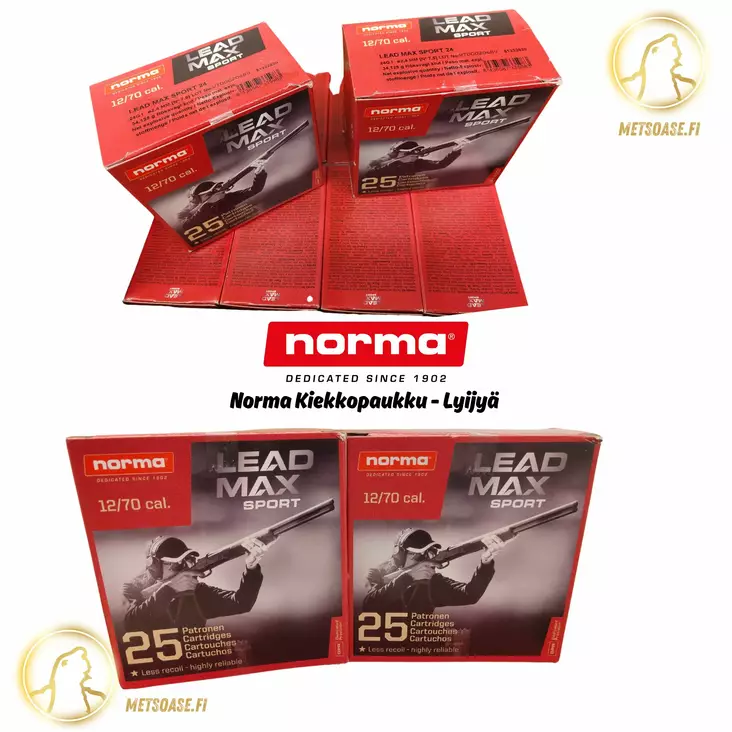 Haulikon Ratapatruunat Norma Lead Max Sport 24 Skeet 9 12/70 - Haulikon ratapatruunat Skeet - 08012001 - 2