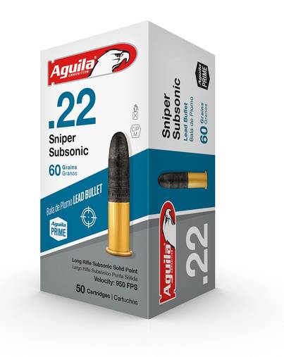 Aguila .22LR SSS Sniper Subsonic Pienoiskiväärin Patruuna 50kpl - Pienoiskiväärin patruunat 22LR - 1B222112 - 1