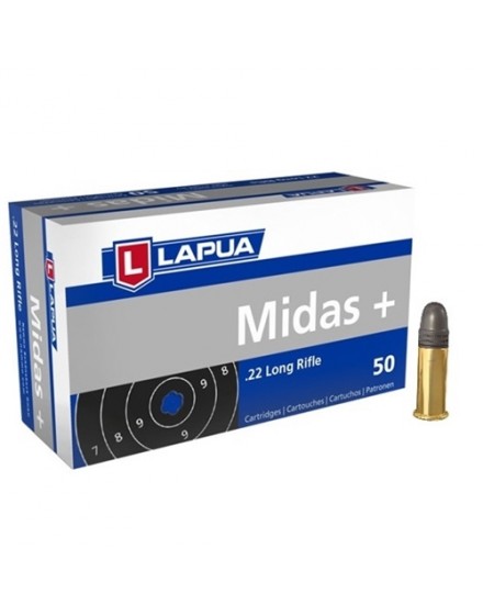 Lapua 22LR Midas+ 2,59g/40gr 50 kpl - Pienoiskiväärin patruunat 22LR - 420162 - 1