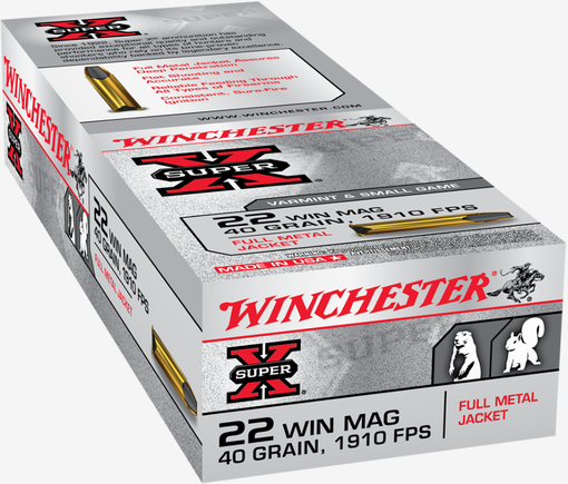 Winchester 22 WMR Super-X FMJ 2,6g - Pienoiskiväärin patruunat 22WMR - 020892103702 - 1