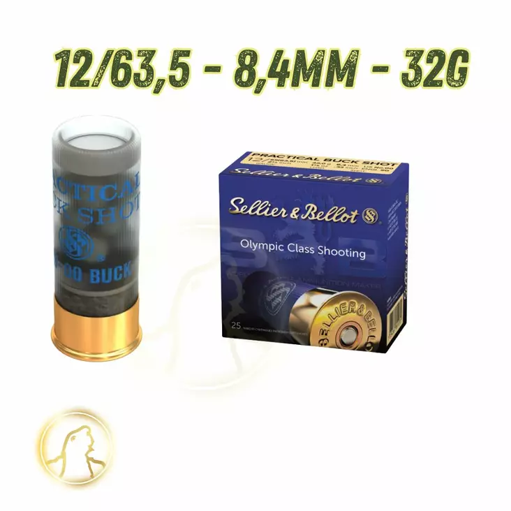 S&B 12/63,5 Practical Buckshot 32g 25kpl - Muut haulikon ratapatruunat - V022582 - 1