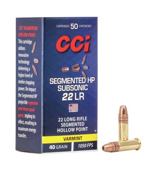 CCI 22LR Segmented HP Subsonic 2,60g Pienoiskiväärin Patruuna - Pienoiskiväärin patruunat 22LR - 076683000743 - 1