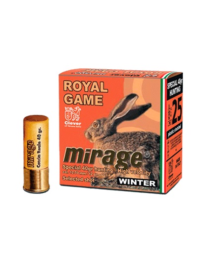 Mirage Royal Game Winter 12/70 T4 40g Haulikon Patruuna 25kpl - Lyijyhaulit - 30373 - 1
