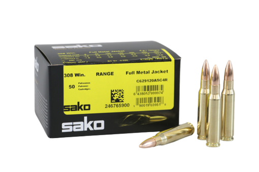 Sako Range .308Win FMJ 8,0g Kiväärin Patruuna - Kiväärin patruunat .308 Win - 6438053999974 - 2