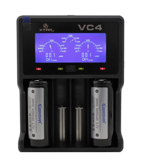Xtar VC4 4-Paikkainen Akkulaturi - Tarvikkeet koiratutkiin - 213024 - 1