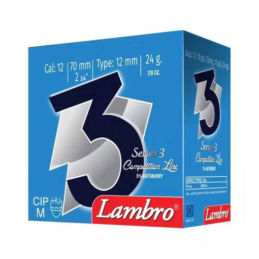 Lambro 12/70 Series 3 7,5 2,4mm 24g Trap - Haulikon ratapatruunat Trap - LSERIES3-75-25 - 1