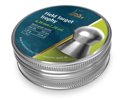 H&N Field Target Trophy 6,35mm 1,29g Ilma-ase Luoti 200kpl - Ilmakiväärin luodit 6,35mm - 4047058001586 - 1