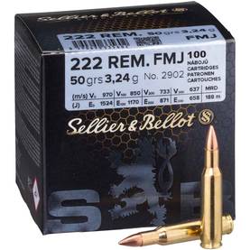 S&B .222Rem FMJ 3,24g 100kpl - Kiväärin patruunat .222 - 8590690335626 - 1