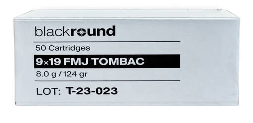 Swiss P Blackround 9mm FMJ TOMBAC 8.0G/124gr Patruuna - Pistoolin patruunat - 7022456 - 1