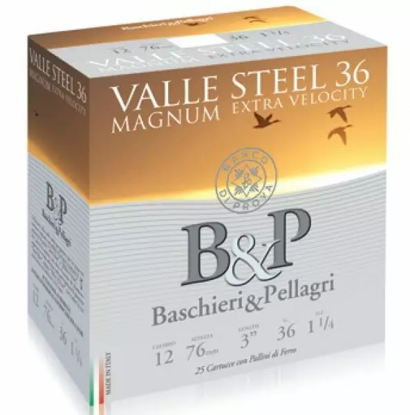 BP Valle Steel 12/76 36g Magnum 25kpl - Teräshaulit (ja muut) - 8034134046186 - 1