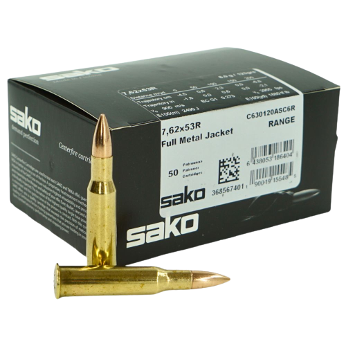 Sako Range 7.62x53R FMJ 8,0g Kiväärin Patruuna 50kpl - Kiväärin patruunat Muut Kaliiperit - 6438053999967 - 1