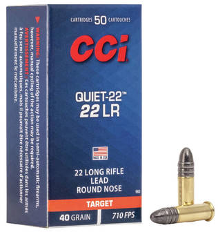 CCI 22LR Quiet-22 Target 50kpl Pienoiskiväärin patruuna - Pienoiskiväärin patruunat 22LR - 076683009609 - 1