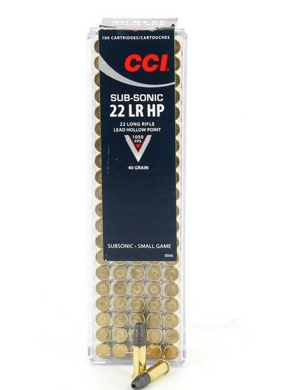 CCI .22LR Subsonic HP 2,6g Pienoiskiväärin Patruuna 100kpl - Pienoiskiväärin patruunat 22LR - 076683000569 - 1