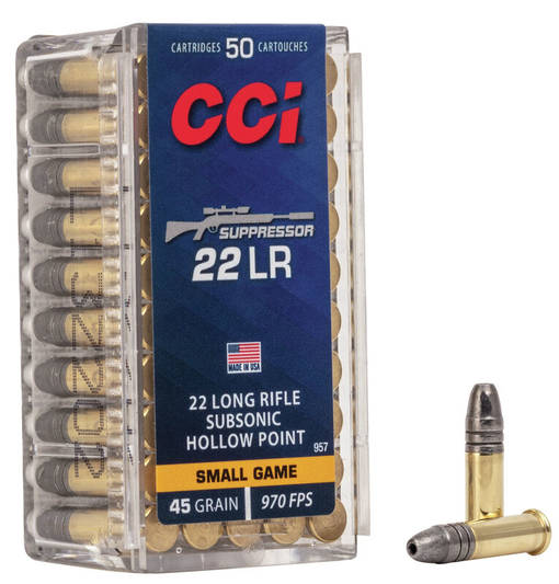 CCI .22LR Supressor HP 2,92g Pienoiskiväärin Patruuna - Pienoiskiväärin patruunat 22LR - 076683009579 - 2