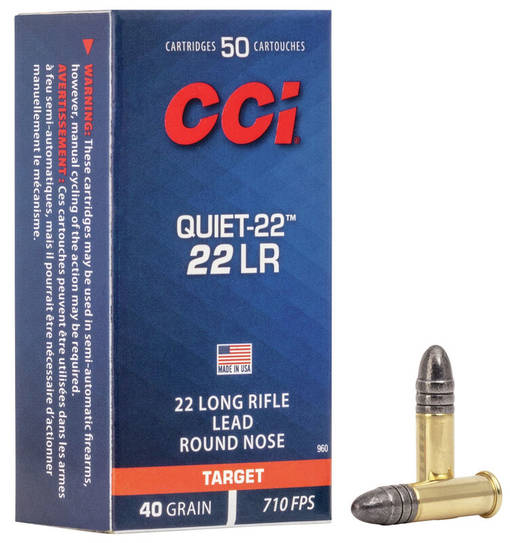CCI 22LR Quiet-22 Target 50kpl Pienoiskiväärin patruuna - Pienoiskiväärin patruunat 22LR - 076683009609 - 1
