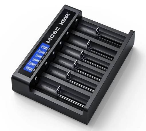 Xtar MC6C-6 paikkainen Li-ion akkulaturi - Tarvikkeet koiratutkiin - 21316-C - 1