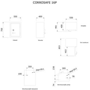 Corrosafe 16P Pistoolikaappi Kotipihalle toimitettuna - Corrosafe asekaapit - 16PAL - 2
