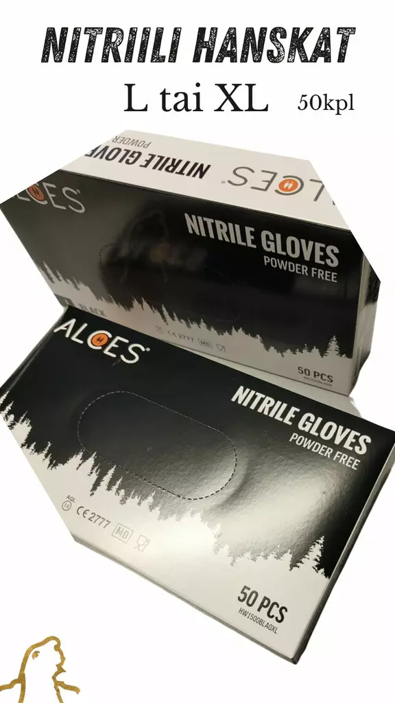 Alces Nitriili Hanskat 50kpl - Muut riistatarvikkeet - HW1500BLA00L - 1
