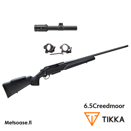 Tikka T3x Deerhunter 6,5 Creedmoor + Zeiss V6 1.1-6x24 Paketti - Kiväärit 6,5 - 6438053125045PKT - 1